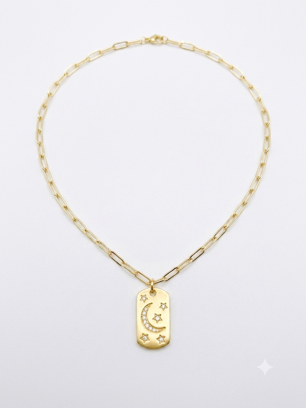 Gold Celestial Moon Pendant Necklace